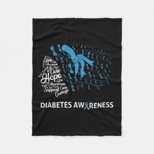 Blue Dragonfly Type 1 Diabetes Awareness Day Warri Fleece Blanket