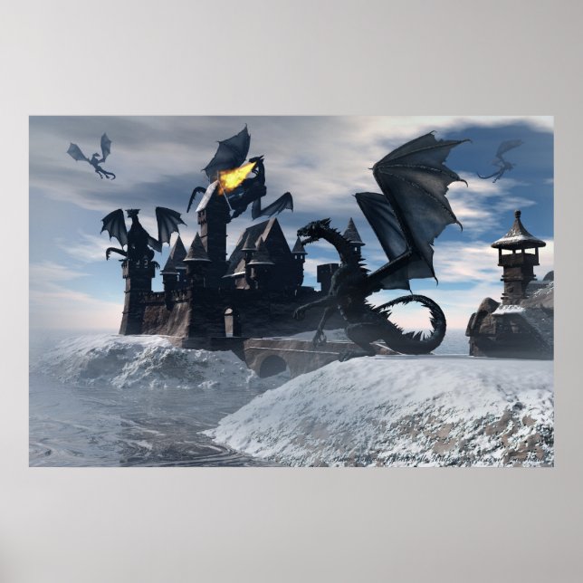 Blue Dragons Poster By Michelle Wilder (Front)