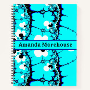 Blue Dramatic Fractal Fringe Notebook