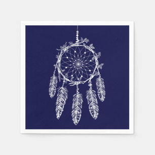 Blue Dream Catcher Native American Wedding Party Napkin