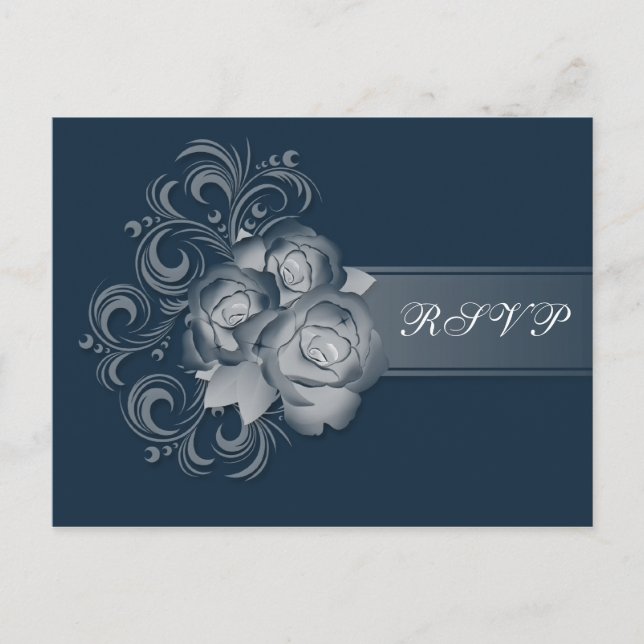 Blue Dream RSVP insert Invitation Postcard (Front)