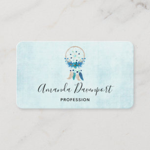 Blue Dreamcatcher Stylish Boho Design Business Card