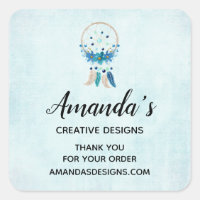Blue Dreamcatcher Stylish Boho Design Business