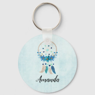 Blue Dreamcatcher Stylish Boho Design Keychain