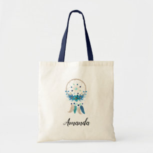Blue Dreamcatcher Stylish Boho Design Tote Bag