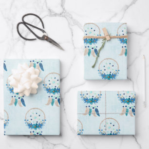 Blue Dreamcatcher Stylish Boho Design Wrapping Paper Sheet