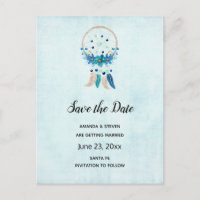 Blue Dreamcatcher Stylish Boho Save the Date