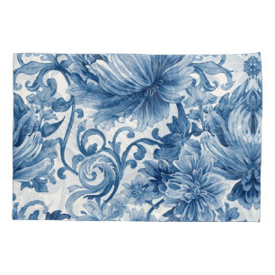 Blue Dreams   Floral Watercolor Chinoiserie Pillowcase