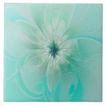 Blue Dreams Modern Flower Tile<br><div class="desc">A soft and delicate modern pale flower design on background of blue.</div>