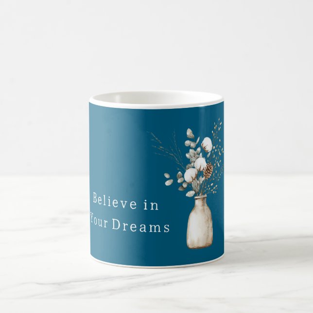 Blue Dreams Pine Cone Winter  Coffee Mug (Center)