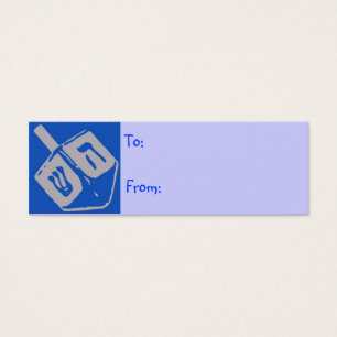 Blue Dreidel Hanukkah Gift Tags