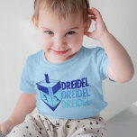 Blue Dreidel Hanukkah Toddler Baby T-Shirt<br><div class="desc">Dreidel dreidel dreidel in three different shades of blue with a blue dreidel for Chanukah.</div>