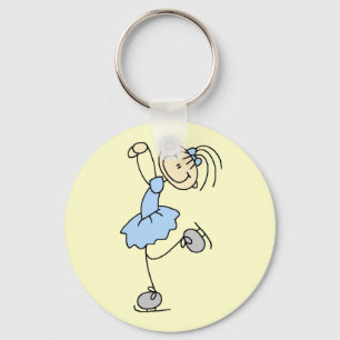Blue Dress Figure Skater t-shirts and Gifts Keychain