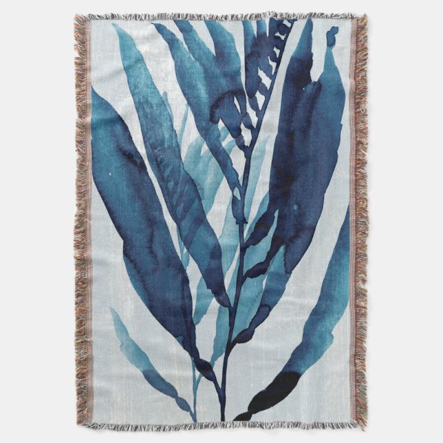 Blue Drift I Throw Blanket (Front Vertical)