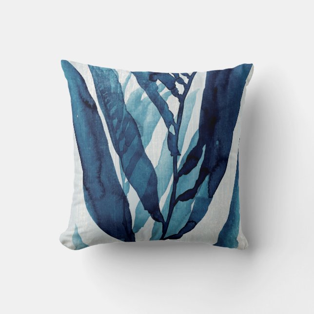 Blue Drift I Throw Pillow (Front)