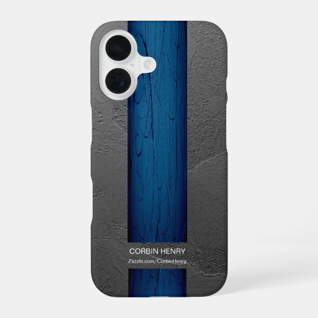 Blue Drip Name Abstract Texture iPhone 16 Case (Back)