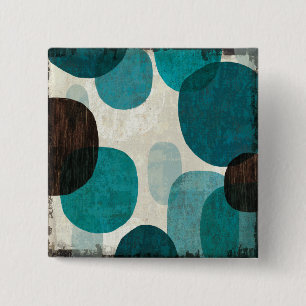 Blue Drips 2 Inch Square Button