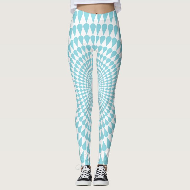 Blue Drops Motif Leggings Design (Devant)