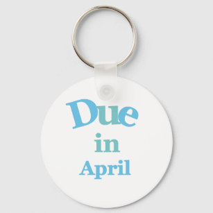 Blue Due in April Keychain