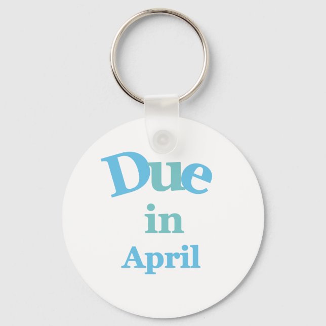 Blue Due in April Keychain (Front)