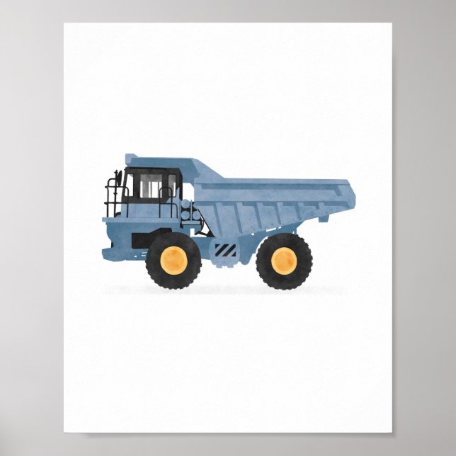 Blue Dump Truck Construction Vehicle Decor (Front)