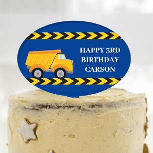 Blue Dump Truck Custom Boys Birthday Party Cake Pick