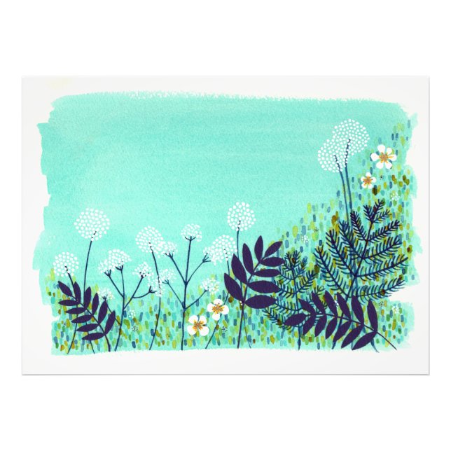 Blue Dusk Dreamscape Garden Landscape Scene Photo Print (Front)