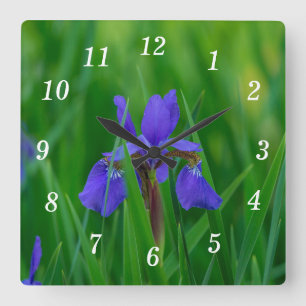 Blue Dutch Among Leaves Wall Clock