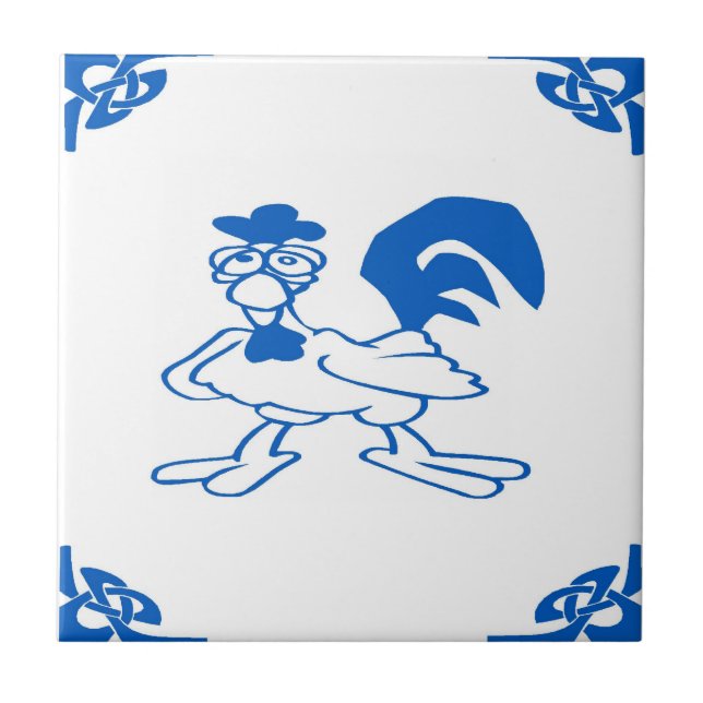 Blue Dutch Chicken Tile (Front)