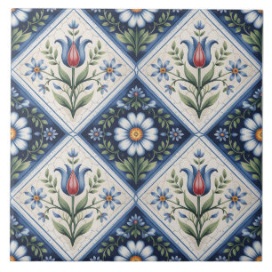 Blue Dutch Delft Pattern Tile