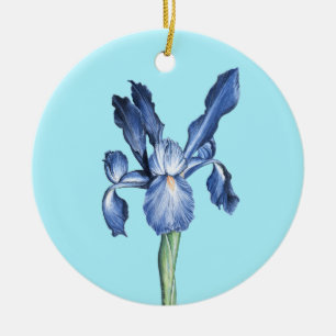 Blue Dutch Iris - Ceramic Ornament
