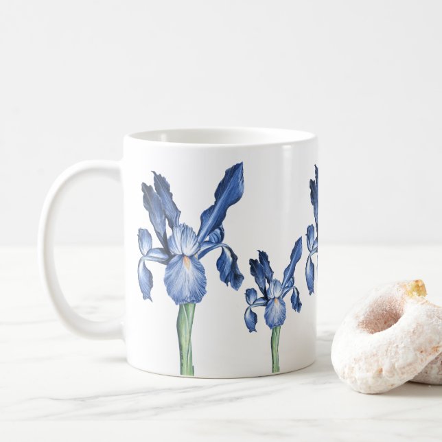 Blue Dutch Iris - Coffee Mug (With Donut)