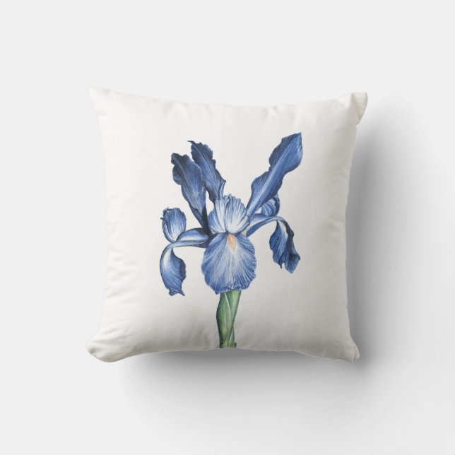 Blue Dutch Iris - Throw Pillow (Front)