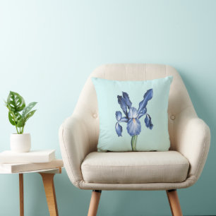 Blue Dutch Iris - Throw Pillow