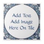 Blue Dutch look, edit text,add image, Tile<br><div class="desc">Personalize this blue Delft look tile, add text or image. Customize</div>