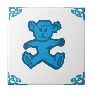 Blue Dutch Teddy Bear Tile
