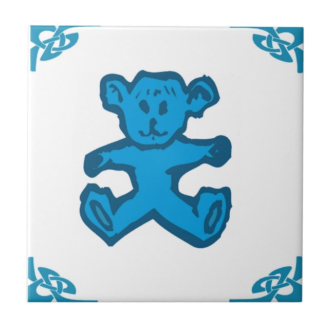 Blue Dutch Teddy Bear Tile (Front)