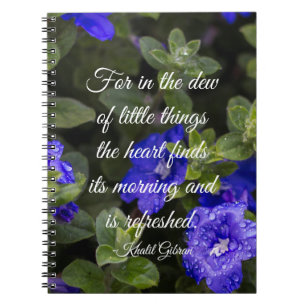 Blue Dwarf Morning Glory Inspirational Quote Notebook