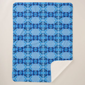 Blue Dye Heart Sherpa Blanket