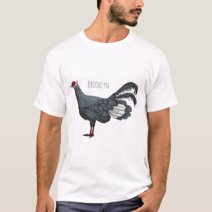 Blue eared pheasant bird cartoon illustration T-Shirt
