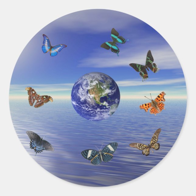 Blue Earth Butterflies Sticker (Front)