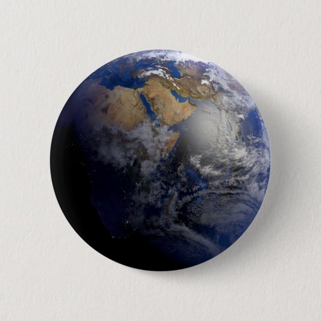 Blue Earth From Space  Inspirational 2 Inch Round Button (Front)