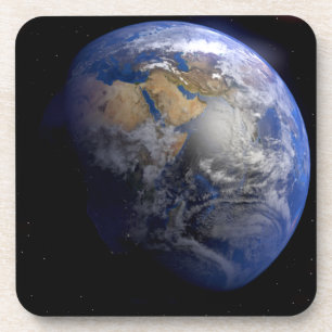 Blue Earth From Space  Inspirational Coaster