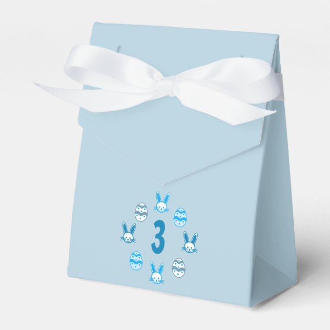 Blue Easter 3rd Birthday Favor Box (Front Side)