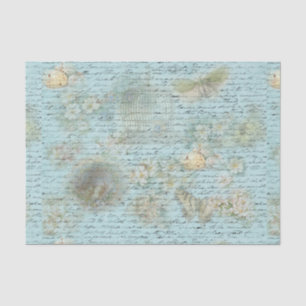 Blue Easter birds and Nests Decoupage paper