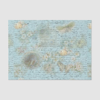 Blue Easter birds and Nests Decoupage paper