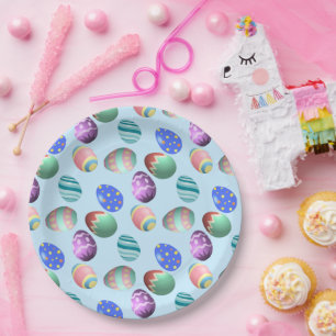 Blue Easter Egg Easter Party Easter Egg Hunt Cute Paper Plate