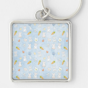 Blue Easter Pattern Keychain