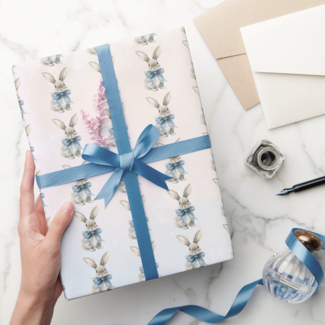 Blue Eater Bunny  Wrapping Paper (Gifting)
