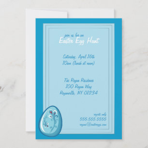 Blue Egg Easter Egg Hunt Invitations